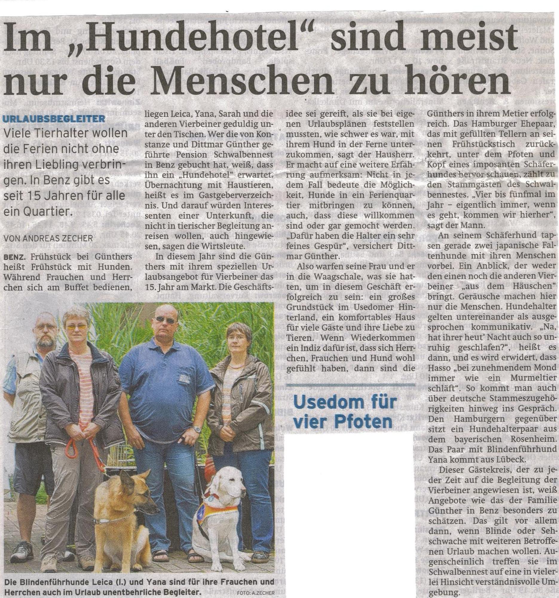 Hotelpension Schwalbennest Benz  Exteriör bild